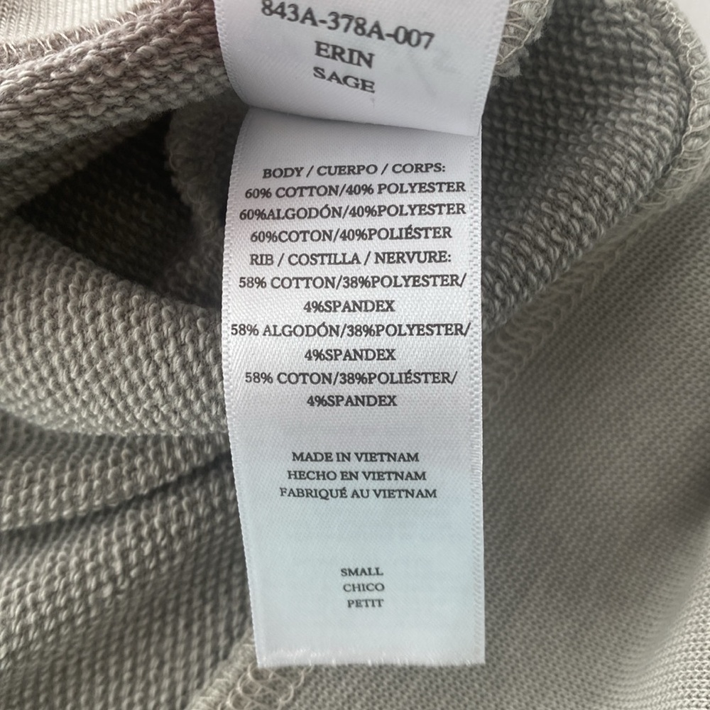 Rails Erin Cropped Ribbed Henley Sweatshirt Small - Picture 5 of 5